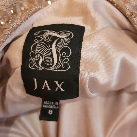 Jax Sequined Lace Illusion Cocktail Dress Champaigne Size 8 - Picture 12 of 16